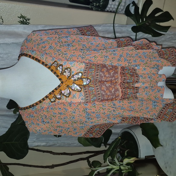Moda International Tops - Moda International Orange and Brown Floral Top